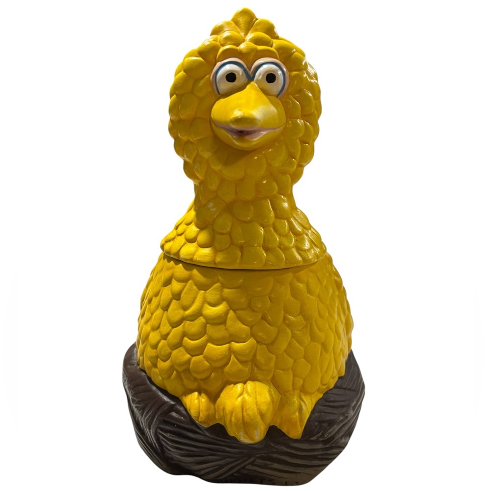 Vintage Big Bird Cookie Jar Sesame Street Muppets Inc Yellow Ceramic 1970s Rare